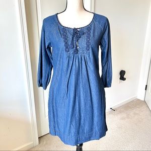 OLD NAVY Chambray Pocketed Shift Dress—SZ. Small